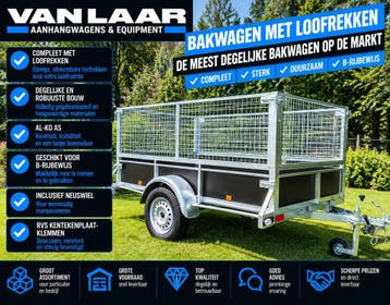 NIEUW XL aanhangwagen met loofrekken - De beste op de markt, Ophalen, Nieuw
