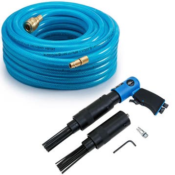 Persluchtslang Haspel + Nagelpistool Blauw Zwart 20M, Verzenden, Nieuw