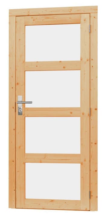 Vuren enkele 4-ruits deur incl. kozijn 90 x 201 cm, Ophalen, Nieuw