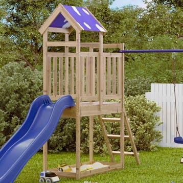 vidaXL Speeltoren Bruin Massief geïmpregneerd hout, Kinderen en Baby's, Speelgoed | Buiten | Speelhuisjes, Verzenden, Nieuw
