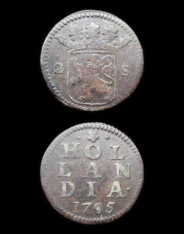 Nederland, Holland 2 of Dubbele Stuiver 1705 Ref: KM#48,