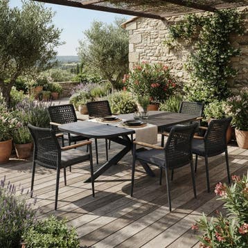 Salta dining tuinstoel rope aluminium antraciet stapelbaar, Tuin en Terras, Ophalen of Verzenden, Nieuw