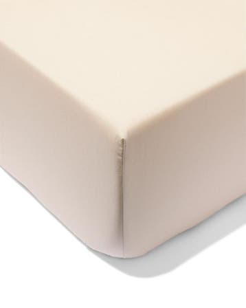 HEMA Hoeslaken 140x200cm hotel katoen percal beige, Verzenden, Nieuw, Beige