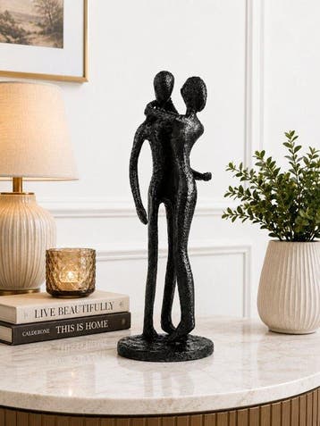 sculptuur, Modern Love Couple Sculpture Abstract Hug & Kiss, Antiek en Kunst