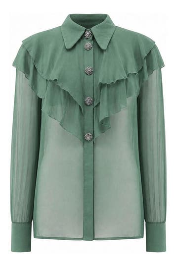 L.K. Bennett Blouse in maat 36 Groen, L.K. Bennett, Verzenden, Zo goed als nieuw, Groen