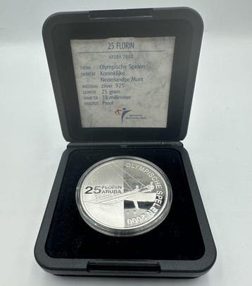 Aruba. 25 Florin 2000 (Proof) in cassette (Zonder