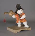 Gosho’ningyô  (paleispopje) - Gofun paste, brokaatzijde,, Antiek en Kunst