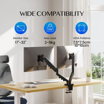 Monitor arm - 2 schermen - Draai, Kantel en Zwenkbaar - Zwar, Computers en Software, Verzenden, Zo goed als nieuw