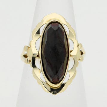 Ring - 18 karaat Geel goud - Granaat, Nieuw