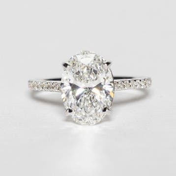 Zonder minimumprijs - Statement ring - 18 karaat Witgoud -