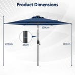 LIVSK Parasol met LED Verlichting - Geventileerd Polyester -, Tuin en Terras, Verzenden, Nieuw