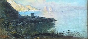 Salvatore Petruolo (1857-1946) - Marina di Capri, Antiek en Kunst