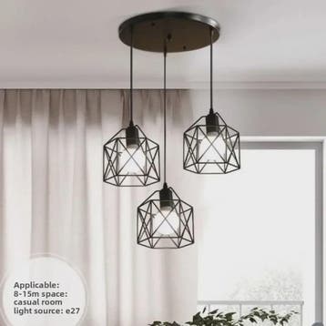 Industriële Vintage Hanglamp LED - Metalen Kooi Design voor, Verzenden, Nieuw