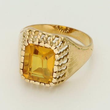 Ring - 18 karaat Geel goud Saffier, Nieuw
