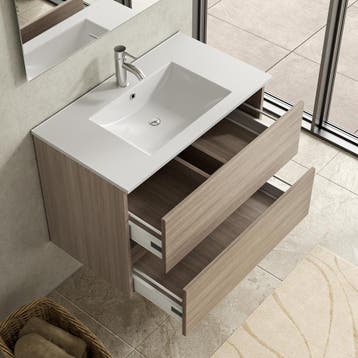 Badkamermeubel-Grey oak-80cm, Verzenden, Nieuw