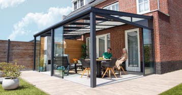 Terrasoverkapping van aluminium 3.06 m breed en 2.5 m diep, Ophalen of Verzenden, Nieuw