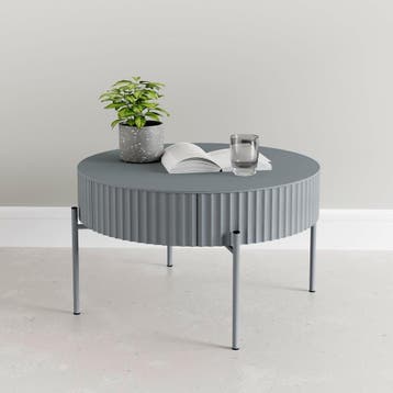 Salontafel Rill rond Ø60 cm grijs [en.casa], Huis en Inrichting, Tafels | Salontafels, Verzenden, Nieuw