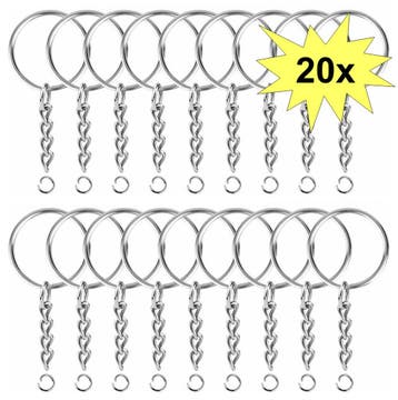 Fako Bijoux - Sleutelringen Met Ketting - Sleutelhanger, Verzenden, Nieuw
