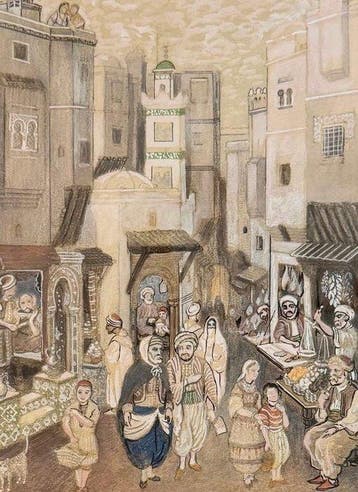 Mohammed Racim (1896-1975) (attribué à) - Dessin, Antiek en Kunst