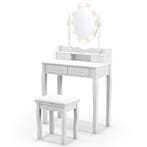 LIVSK Kaptafel met Ovale Spiegel en LED-verlichting - Verste, Huis en Inrichting, Verzenden, Nieuw