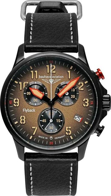 Bauhaus 2888-5 Aviation Blackwing chronograaf horloge, Sieraden, Tassen en Uiterlijk, Horloges | Heren, Overige merken, Staal