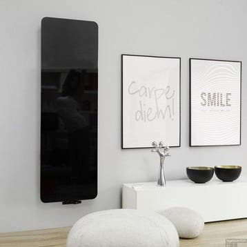 Handdoekradiator 160 x 48 cm IP Cupertino Glas Zwart, Ophalen of Verzenden, Nieuw, Glas, Overige typen