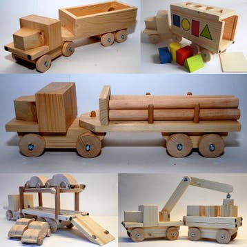 houten vrachtwagen, diverse modellen, Ophalen of Verzenden, Nieuw, Duw- of Trekspeelgoed