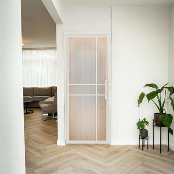 Stalen Binnendeur - Wit - 6 Vlaks - Kanaalglas - Luxe design, Minder dan 80 cm, Binnendeur, Nieuw, Metaal