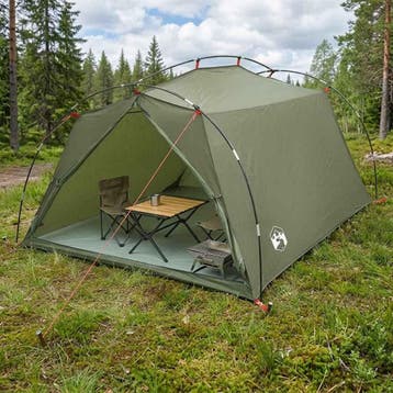 vidaXL Tunneltent 2-persoons Olijfgroen 185T Polyester met, Verzenden, Nieuw, Tot en met 2