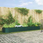 vidaXL Verhoogd bed Groen 400 x 80 x 44 cm Staal, Verzenden, Nieuw, Metaal, 60 tot 100 cm