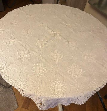Tafelkleed - 94 cm - 94 cm - Vintage handgemaakt haakwerk