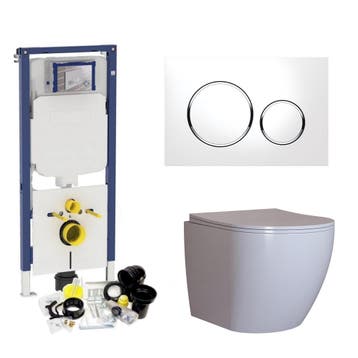 Geberit Sigma 8 (UP720) Toiletset set62 Mudo Rimless Met, Ophalen of Verzenden, Nieuw