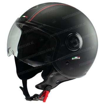 Helm Vito Jethelm Loreto Fashion mat zwart, Fietsen en Brommers, Brommerhelmen, Ophalen of Verzenden, Nieuw, Vito