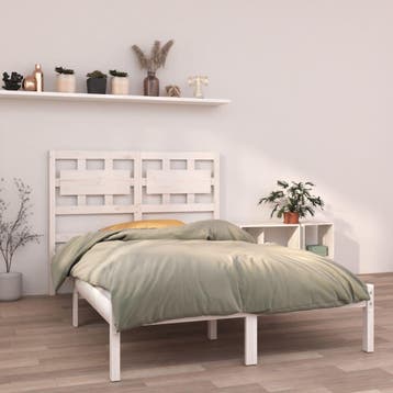 vidaXL Bedframe massief hout wit 120x200 cm, Huis en Inrichting, Slaapkamer | Bedden, Verzenden, Wit, Nieuw, Twijfelaar