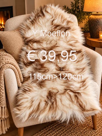 Schapenvacht IJSLANDSE Gemêleerde Bruin GROOT Moeflon €39,95, Ophalen of Verzenden, Nieuw