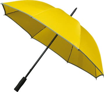 Falcone Golfparaplu - Reflecterende Piping -  102 cm - Geel, Verzenden, Nieuw