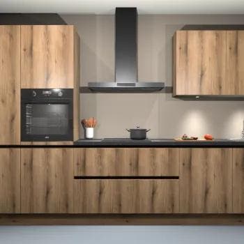 Goud eiken greeploze keuken Ankara 21498, Verzenden, Nieuw