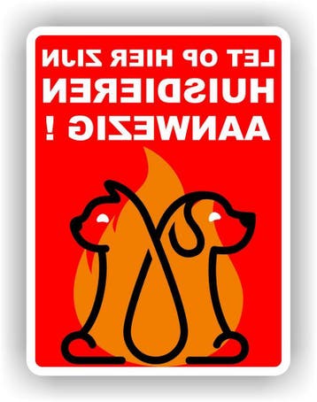 Brandweer Huisdieren aanwezig Spiegelbeeld sticker (101.75), Verzenden, Nieuw