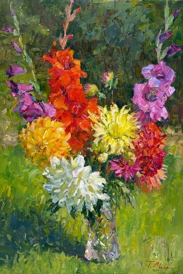 Tatiana Megal (1961) - Fleurs de mon Jardin - Bouquet