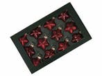 Stervormige kerstballen glas donker rood combi mat glans 40, Diversen, Kerst, Ophalen of Verzenden, Nieuw