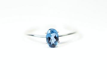 Londonblauwe topaas ring / nieuw- 1.08 g - (1)