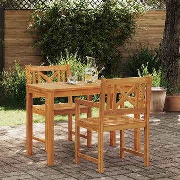 vidaXL Tuin eettafelset 3 st Bruin Massief Acaciahout, Verzenden, Nieuw, 3 zitplaatsen