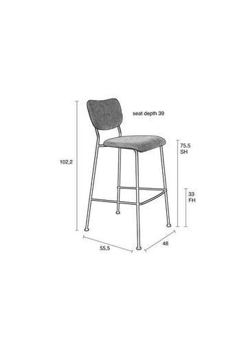 2dekans | Zuiver Benson Barkrukken rugleuning 64,5 cm, Ophalen of Verzenden, Gebruikt