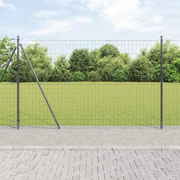 vidaXL Euro-hek met betonnen voetstuk 10 x 1,4 m PVC-Coated, Verzenden, Nieuw, IJzer