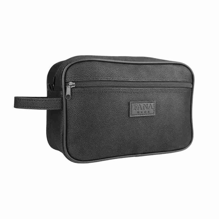 Grote Toilettas Flock Zwart, Sieraden, Tassen en Uiterlijk, Toilettassen, Verzenden