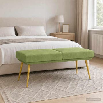 vidaXL Dubbel Laagige Bank Lichtgroen 120 x 45 x 46 cm, Verzenden, Nieuw, Stof