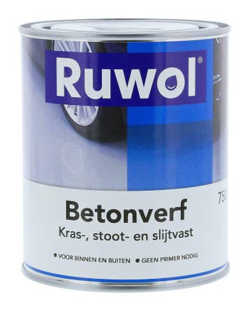 Ruwol Betonverf Gebroken Wit (RAL 9010) 750 ml, Verzenden, Nieuw