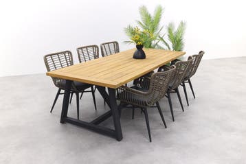 Vdgarde Jasmine natural /Noah tuinset - 7-delig, Verzenden, Nieuw, Hout, Tuinset