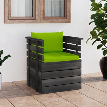 vidaXL Tuinfauteuil met kussens pallet grenenhout, Verzenden, Nieuw