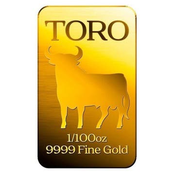 1/100 oz - Goud .999 - 1/100 oz 9999 Fine Gold Bar Toro,